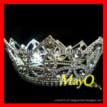 Full Round Crystal Queen coroa de pageant, coroas atacado representação e tiaras, coroas redondas à venda